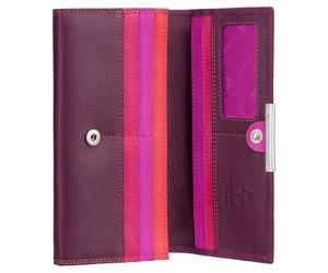 VISCONTI Rio Ladies Soft Leather Purse Plum Multi, RFID Blocking, R11