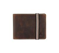 Visconti Segesta Elastic Closure Bi Fold Real Leather Tap and Go Slim Wallet Card Holder RFID (Oil Tan BN3)