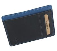 VISCONTI Slim Collection Stealth Leather Card Holder RFID Blocking VSL58 Black/Cobalt