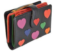 VISCONTI Soft Leather Womens RFID Protection Hearts Bifold Purse Wallet - Crush - LV4