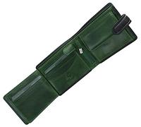 VISCONTI Torino Collection Atlantis Vegetable Tanned Leather Bi-Fold Wallet RFID Blocking TR35 Black/Green Hues