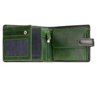 Visconti TR-35 Classic Tri Fold Wallet Coin ID Holder, Black/Green Hues, Classic Tri Fold Wallet Coin Id Holde