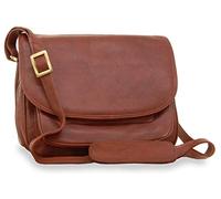 VISCONTI - Women's Leather Crossbody Saddle Bag - Medium Handbag - Multiple Pockets - Adjustable Shoulder Strap - Atlantic - 2195 - Brown