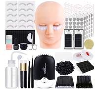VISCOO Eyelash Extension Kit for Beginners, Professional Lash with Mannequin Head, Training Fan Glue and Remover