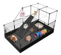 VISCOO Upgraded 28 Panels Guinea Pig Cages, 48" x 24" x 28" DIY Small Animal Playpen with Waterproof Mat, Portable Metal Rabbit Bunny Cage, C&C Cage for Guinea Pigs, Hamsters/Bunny playpen