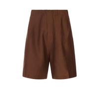 Viscose and Linen Bermuda Shorts- male- Laneus- Casual Shorts- Brown- L- Shorts L