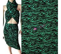 Viscose Elastane 4 Way Stretch Fabric | Dressmaking & Display Material | Same Day Dispatch | Sold by The Metre | by Tia Knight (Jade/Black Tiger, SQ631 JDBK)