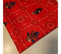 Viscose Indian Ethnic Rajasthani Print Suzani Rangoli Boho Banjara Fabric 44" (Red Boho)
