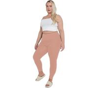 Viscose Plain Leggings for Women, Ladies & Girls Soft Elastic Gym Workout Beach Running Stretchy Yoga Pants All Season Jeggings Casual Plus Size Legging Peach UK 16-18