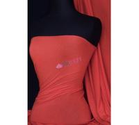 Viscose Rayon Lycra Jersey Fabric | Soft & Stretchy Ringspun Dressmaking Material | 150 cm Wide | Sold by The Metre | 50+ Colours in Stock | by Tia Knight (Q300) (Light Red, 1 Metre)