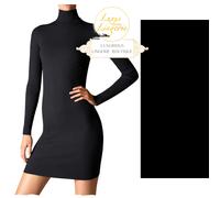 Viscose Rib Dress By Wolford L Black High Neck Dress With Rib