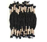 Viscose slik Skeins 24 Black Oasis SILK Hand Embroidery Thread Skein, (Black, 24)