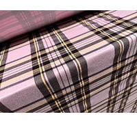 Viscose Spandex Stretch Single Jersey Fabric, per metre - Tartan Check Print - Pink