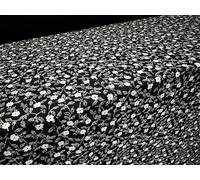 Viscose Spandex Stretch Single Jersey Fashion Fabric, per metre - Small Ditsy Floral Print - Black & White