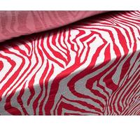 Viscose Spandex Stretch Single Jersey Fashion Fabric, per metre - Zebra Print - red & Pink