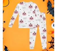 Viscose Toddler Girls Long Sleeve fit 12M-8Y 2pcs Soft Jammies Costume Halloween Kids Pumpkin (8-9 Years) Light Pink