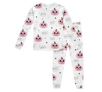 Viscose Toddler Girls Long Sleeve fit 12M-8Y 2pcs Soft Jammies Halloween Costume Baby (8-9 Years) Light Pink