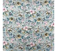 Viscose Twill Challis Printed Summer Clothing Dress Blouses Curtaining Lightweight Silky Feel Fabric Material | 55" - 140 cm Wide | Sold per Metre (Penny Blue)