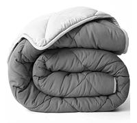 ViscoSoft All Seasons Twin/Twin XL Down Alternative Reversible Comforter - Perfect for Dorm Bedding - Breathable Extra Long Premium Soft Microfiber - Gray Duvet Cover Insert