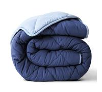 ViscoSoft All Seasons Twin/Twin XL Down Alternative Reversible Comforter - Perfect for Dorm Bedding - Breathable Premium Twin Extra Long Soft Microfiber Light Blue/Navy