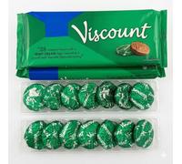 Viscount Mint Cream Biscuits with Chocolate Flavoured Coating, Individually Wrapped, Pack of 28, Bundle of 2
