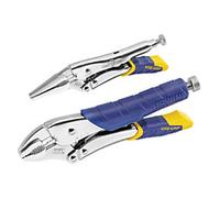 Vise-Grip Fast Release Locking Pliers Set with Plastic Handle T77T Steel Silver, Blue, Yellow Pack of 2
