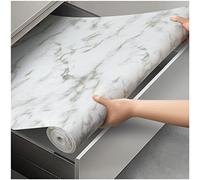 Viseeko Drawer Liners Non Slip, 50 x 600 cm Shelf Liners for Kitchen Cupboards, Waterproof Wipeable Non Adhesive Cabinet Mat for Bedroom, Bathroom, Makeup, Marble