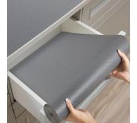 Viseeko EVA Drawer and Shelf Liners for Kitchen Cupboards, 45 cm x 600 cm Non-Slip Mat Kitchen Drawer Liner Waterproof, BPA Free Non-Adhesive for Shelves Wardrobe Fridge Dresser, Grey