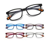 Viseng 5 Pack Reading Glasses Comfortable Sports Design Rectangular With Large Frame Sports Glasses Anti Blue Light For Women Men 3.5