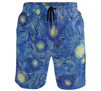 visesunny Fashion Cool Style Men's Beach Shorts Swim Trunks Quick Dry Casual Polyester Swim Shorts with Pockets S-XXL - black - X-Large