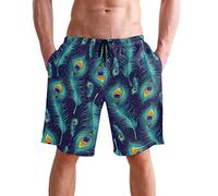 visesunny Fashion Cool Style Men's Beach Shorts Swim Trunks Quick Dry Casual Polyester Swim Shorts with Pockets S-XXL - - Large