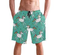 visesunny Fashion Cool Style Men's Beach Shorts Swim Trunks Quick Dry Casual Polyester Swim Shorts with Pockets S-XXL - - X-Large