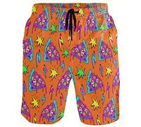 visesunny Fashion Funny Style Men's Beach Shorts Swim Trunks Quick Dry Casual Polyester Swim Shorts with Pockets S-XXL, Multi18, XX-Large