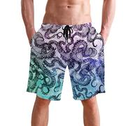 visesunny Fashion Funny Style Men's Beach Shorts Swim Trunks Quick Dry Casual Polyester Swim Shorts with Pockets S-XXL, Multi33, Large