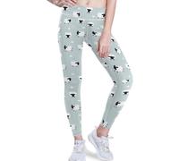 visesunny High Waist Yoga Pants with Pockets Cute White Sheep Animal Dot Grey Soft Tummy Control Workout Leggings, Black, XL