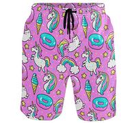 visesunny Men Swim Trunks Swimming Beach Surfing Board Shorts Swimwear Quick Dry Mesh Lining Bathing Suits with Pockets, #Rainbow Star, Large