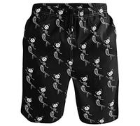 visesunny Men's Colorful Flower Print Beach Shorts Hot Summer Swim Trunks Sports Running Bathing Suits with Mesh Lining, Cat Mermaid, Medium