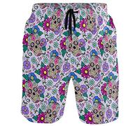 visesunny Modern Men's Beach Shorts Swim Trunks Quick Dry Casual Polyester Swim Shorts - Multicoloured - XX-Large