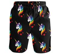 visesunny New Summer Men's Swim Trunks Quick Dry Bathing Suits Holiday Beach Short Casual Board Shorts, Classic Unicorn, Small
