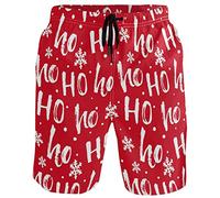 visesunny New Summer Men's Swim Trunks Quick Dry Bathing Suits Holiday Beach Short Casual Board Shorts, Xmas Red, Medium