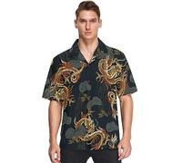 visesunny Stylish Men's Seasonal Hawaiian Print Button Down Short Sleeve Shirt S-XXL, Multicolor, 3XL