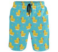 visesunny Modern Men's Beach Shorts Swim Trunks Quick Dry Casual Polyester Swim Shorts - yellow - Small