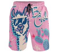 visesunny Stylish Mens Swim Trunks Quick Dry Beachwear Sports Swim Board Shorts Holiday Party Swimsuit Bathing Suits, Cute Llama, X-Large
