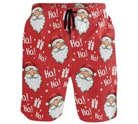visesunny Summer Men's Swim Trunks Beach Shorts Surfing Swimming Sports Bathing Suits, Hohoho Red, Medium