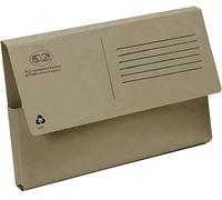VISHCHIT 250GSM A4 Foolscap Document Wallets Kraft - Pack of 10 - Recycled Cardboard Half Flap Brown Manila Colours Filling Folders