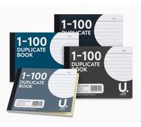 VISHCHIT Duplicate Book 1-100 Half Size with Carbon Paper, Invoice Book, 4 Pack