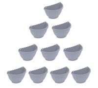 VISHCHIT Etruscan Wall Hanging Planter, Pack of 10 - Half Wall Planter Plastic Hanging Baskets Containers for Indoor & Outdoor Home Garden Fence Railing Decoration - Soft Grey