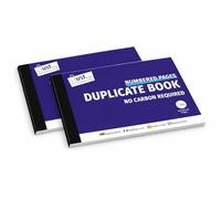 VISHCHIT Pack of 2 Half Size Duplicate Book, NO CARBON REQUIRED, Numbered Pages 1-80, Ideal for Invoices and Record-Keeping