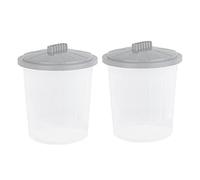 VISHCHIT (Set Of 2) 21L Clear Large Plastic Bin Fun Bin Storage Box For Toys Dustbin With Twist Lock Grey Lid Desktop Bin Trash Can Paper Bin Kitchen Storage Bin For Home Office School