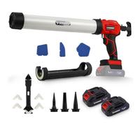 VISHIGH 2 in 1 Cordless Caulking Gun with 2 Batteries, for 10oz-20oz/300-600ml Cartridges and Sausage Packs, Anti-Dripping with LED Light